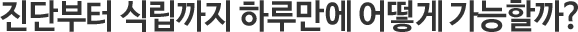 진단부터 식립까지 하루만에 어떻게 가능할까?